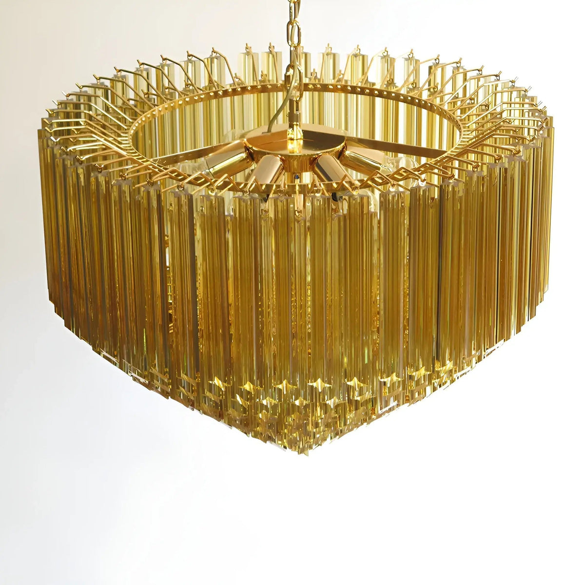 Celiselle lampadario in vetro di Murano ambra Prism Grand Art