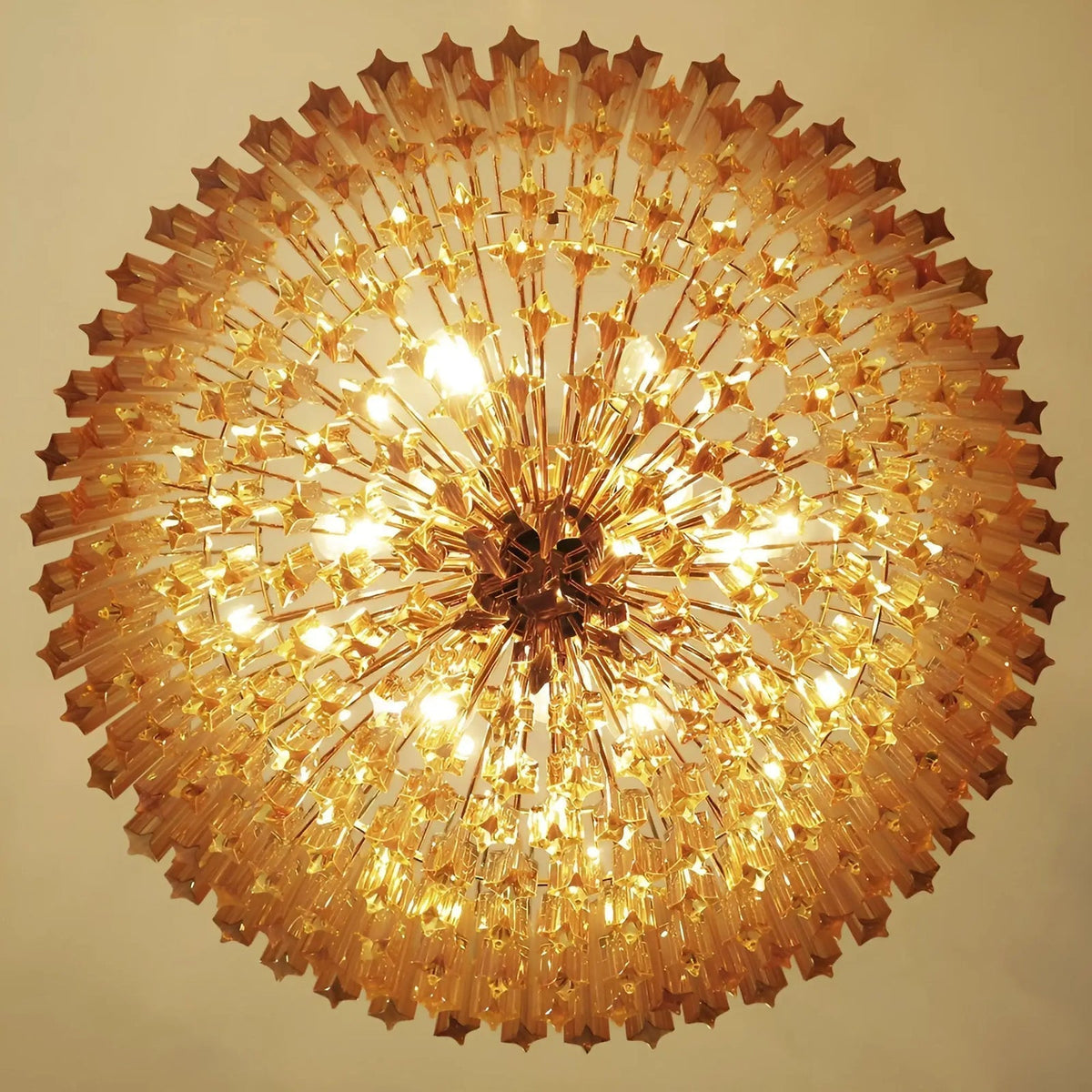 Celiselle lampadario in vetro di Murano ambra Prism Grand Art