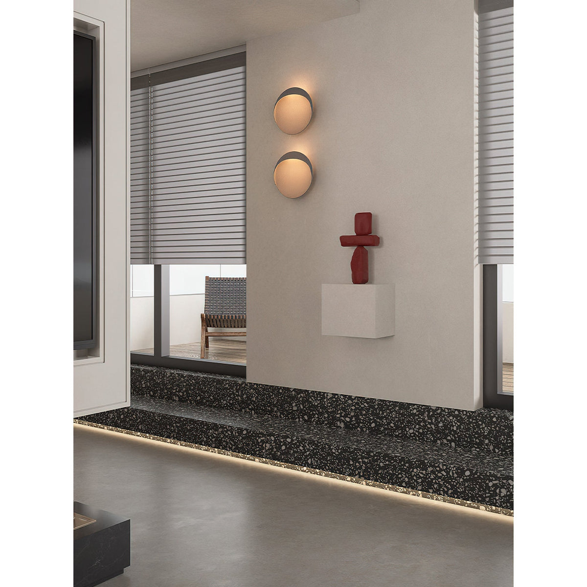 Flindt lampada da parete tonda in alluminio