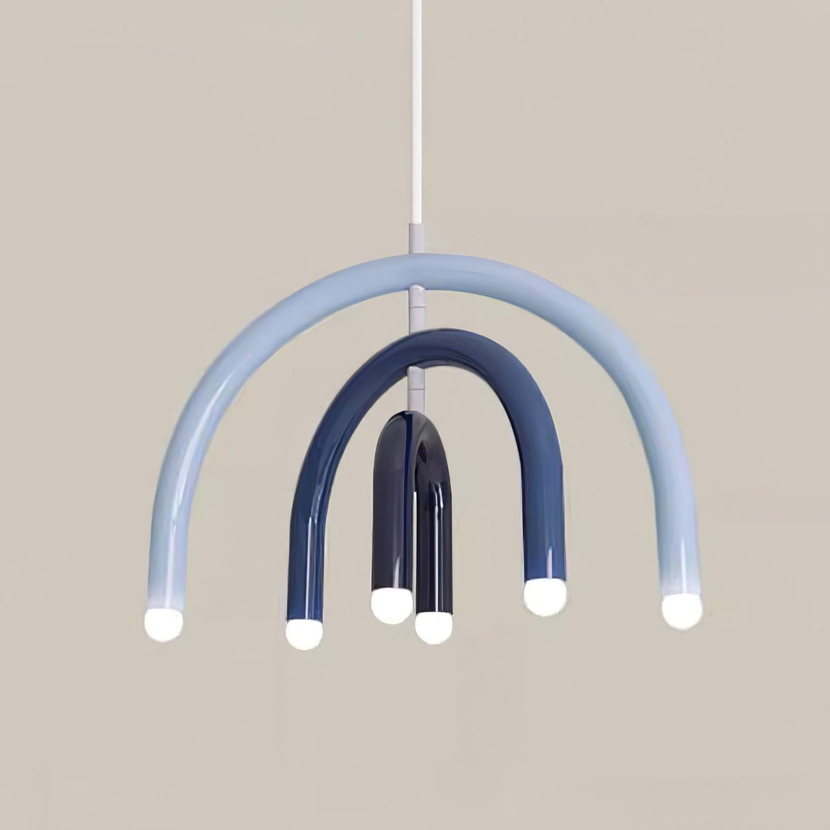 Lampada a sospensione Rainbow Arc moderna in metallo per soggiorno e sala da pranzo