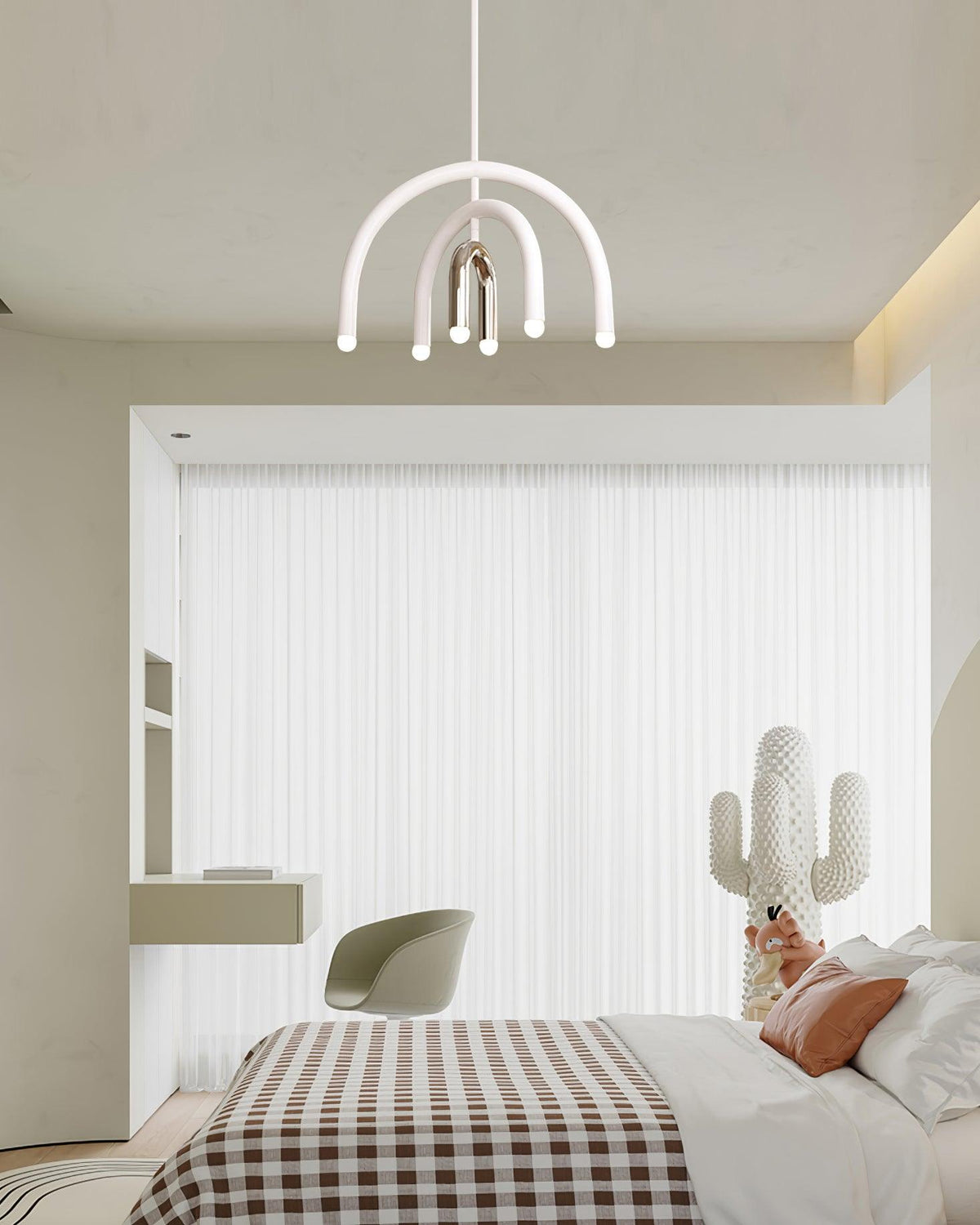 Lampada a sospensione Rainbow Arc moderna in metallo per soggiorno e sala da pranzo