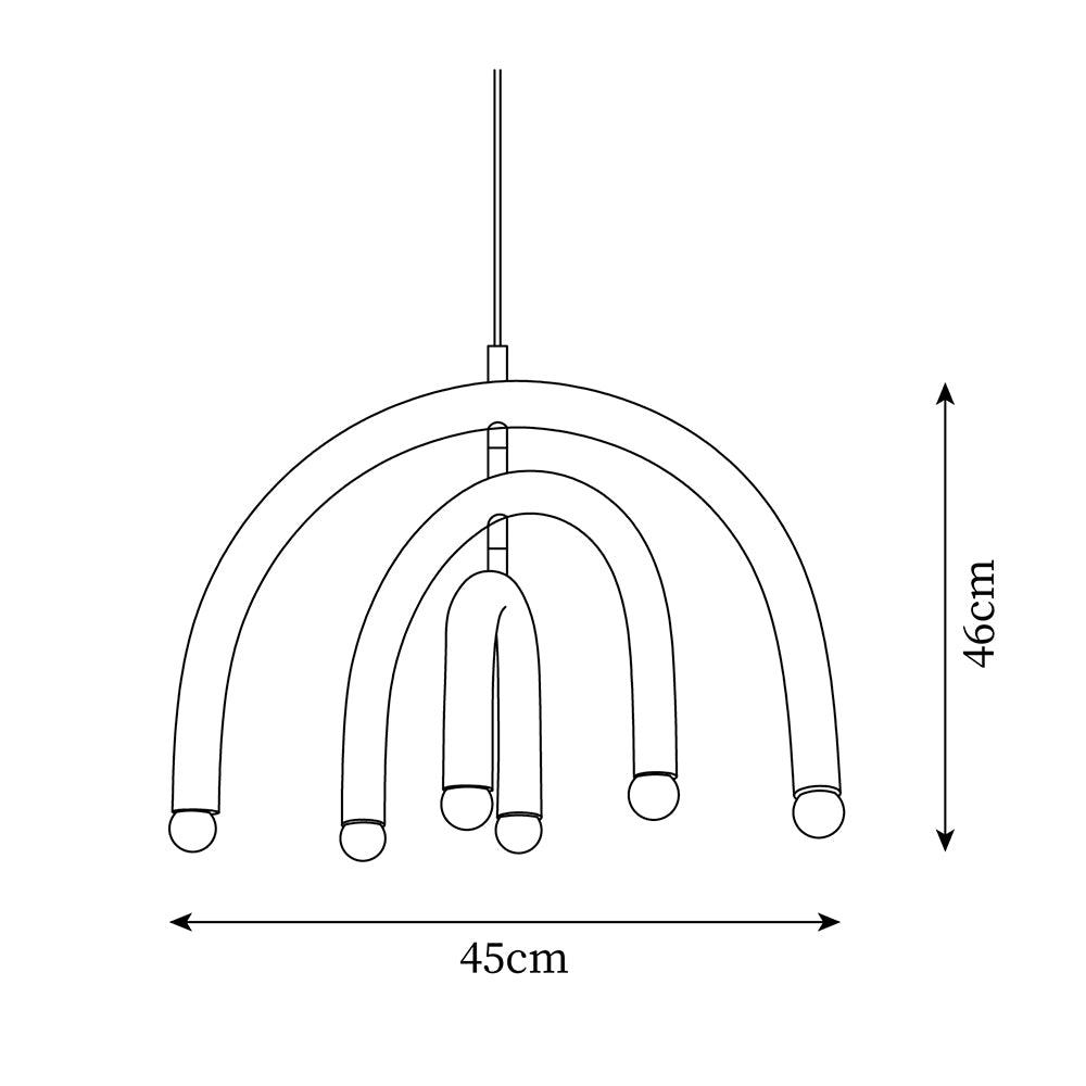 Lampada a sospensione Rainbow Arc moderna in metallo per soggiorno e sala da pranzo