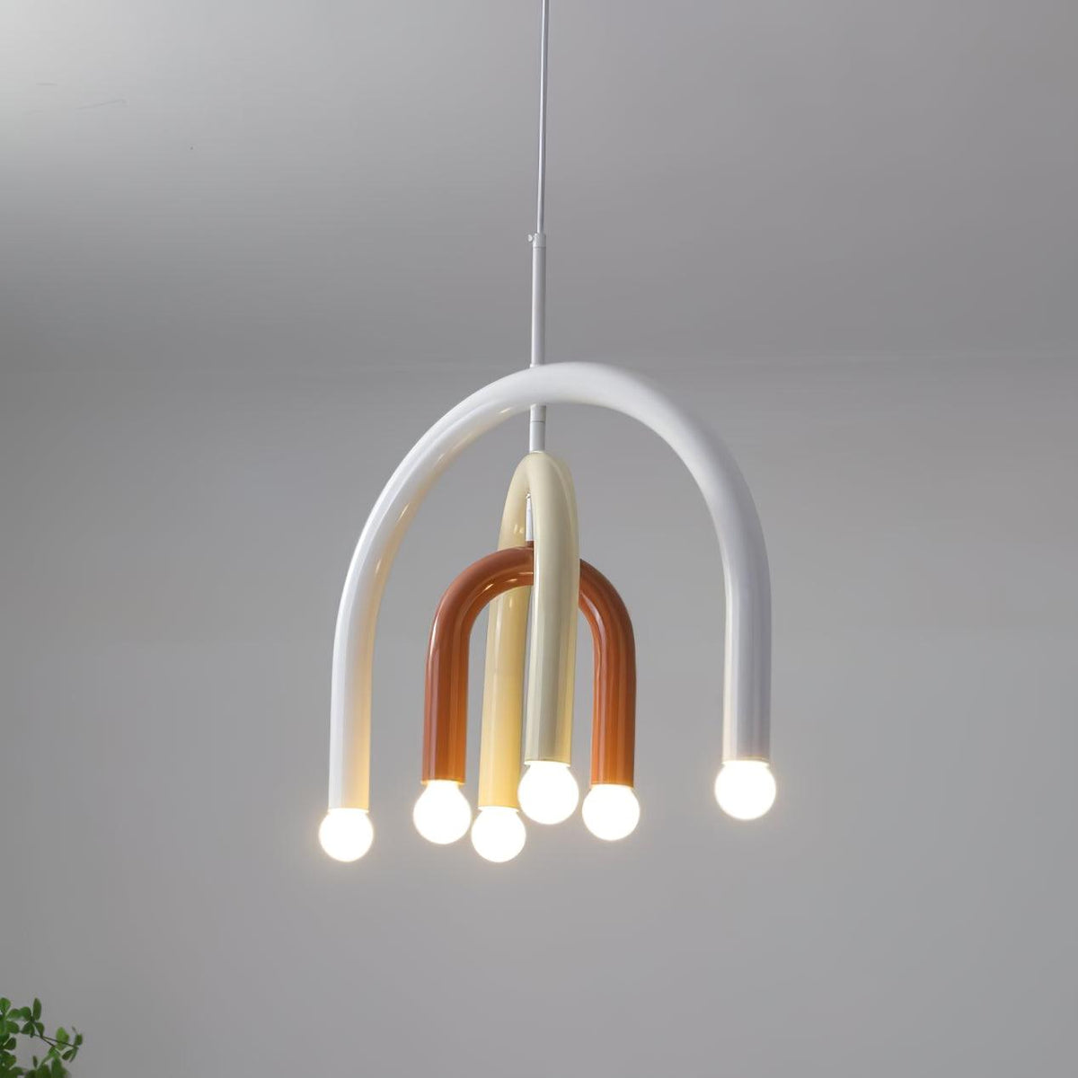 Lampada a sospensione Rainbow Arc moderna in metallo per soggiorno e sala da pranzo