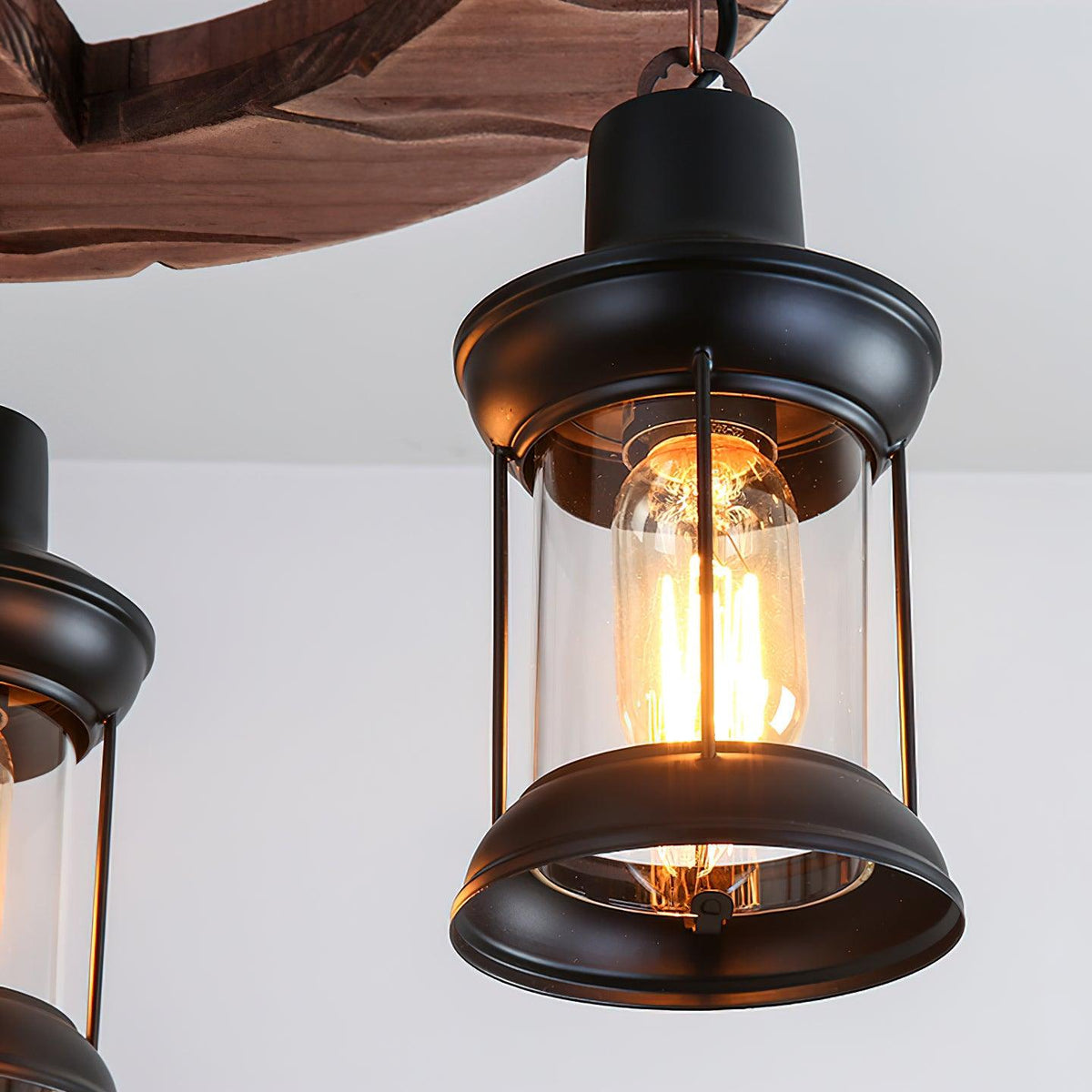 Tavlen lampadario legno vintage Curvo
