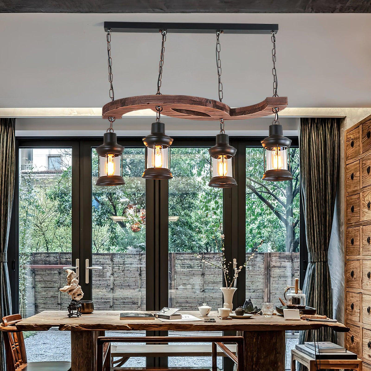 Tavlen lampadario legno vintage Curvo