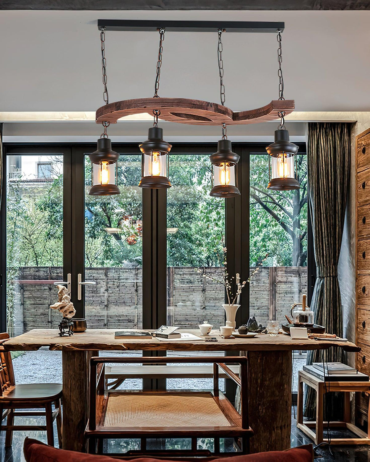 Tavlen lampadario legno vintage Curvo