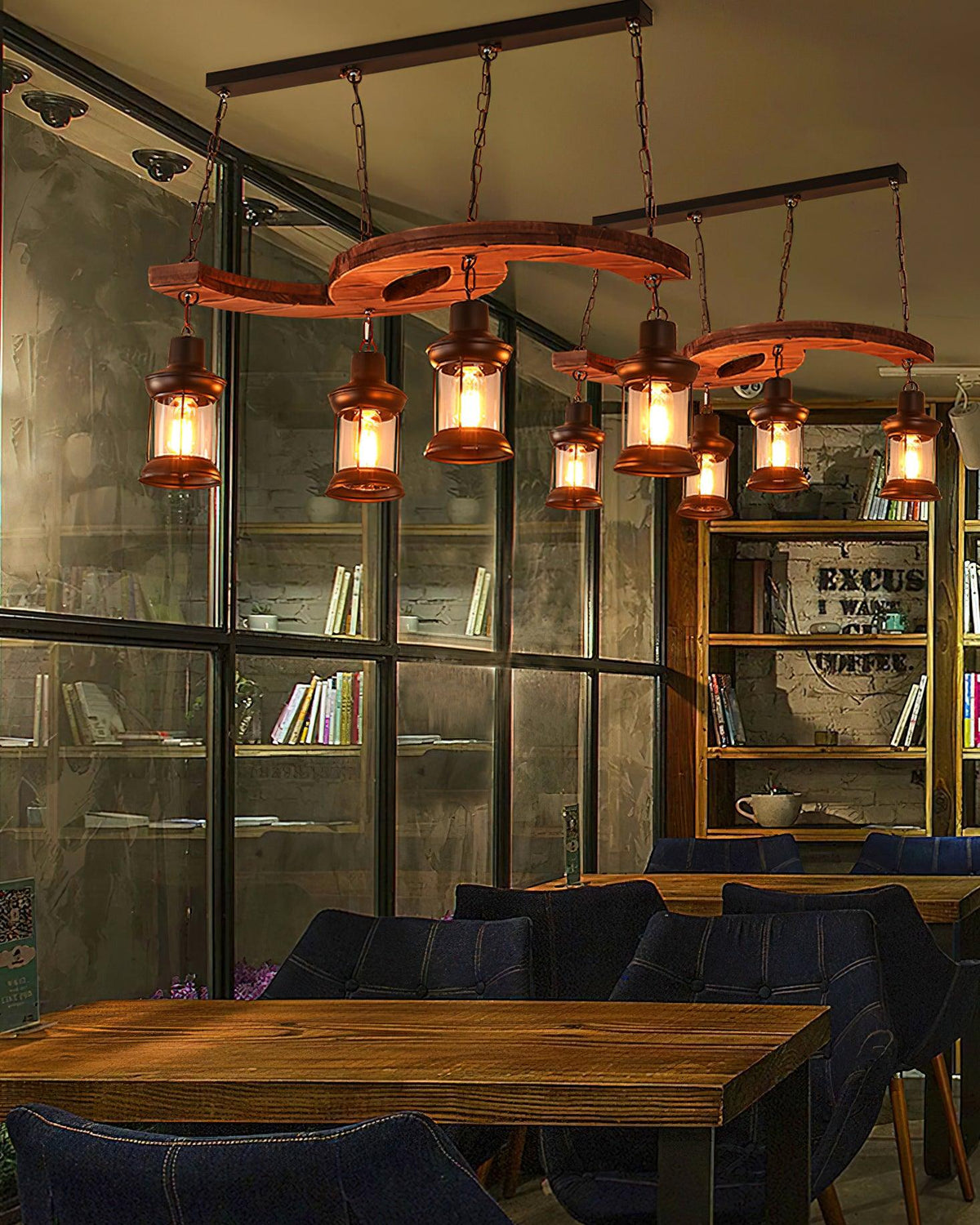 Tavlen lampadario legno vintage Curvo