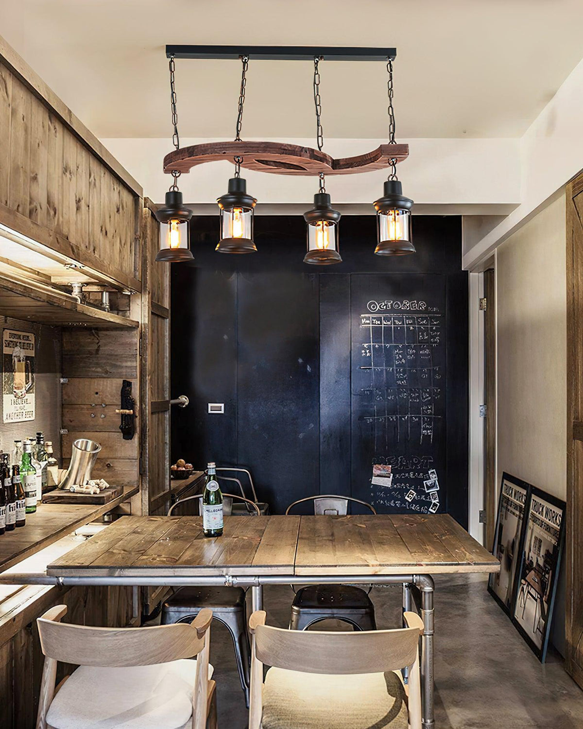 Tavlen lampadario legno vintage Curvo