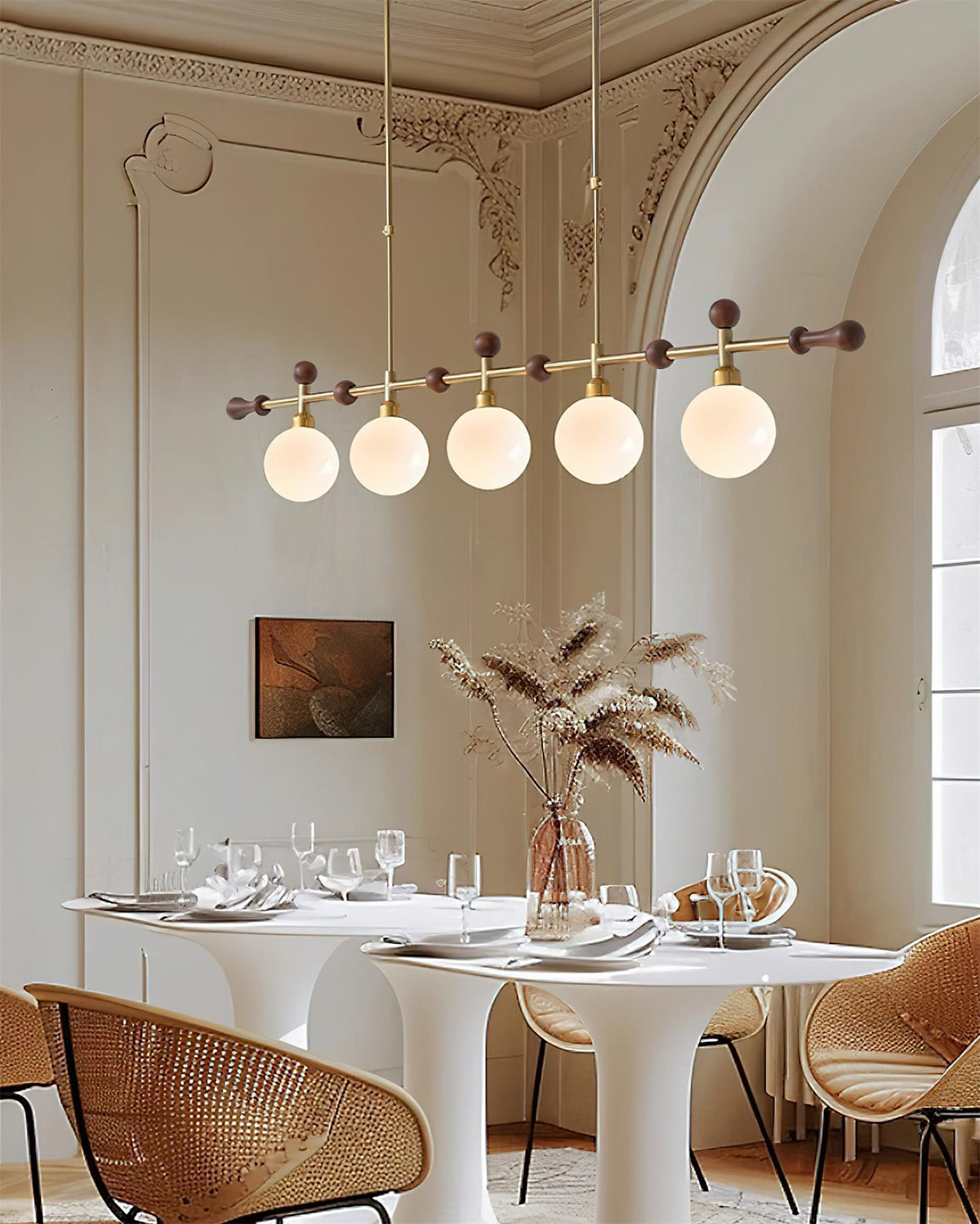 Lampadario lineare Globale LED/a Incandescenza per sala da pranzo Isola Cucina a globo