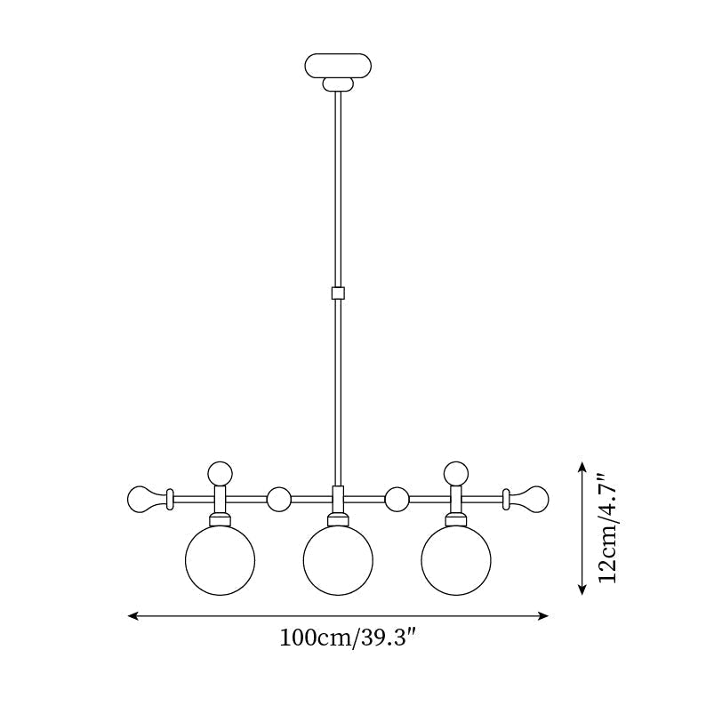 Lampadario lineare Globale LED/a Incandescenza per sala da pranzo Isola Cucina a globo