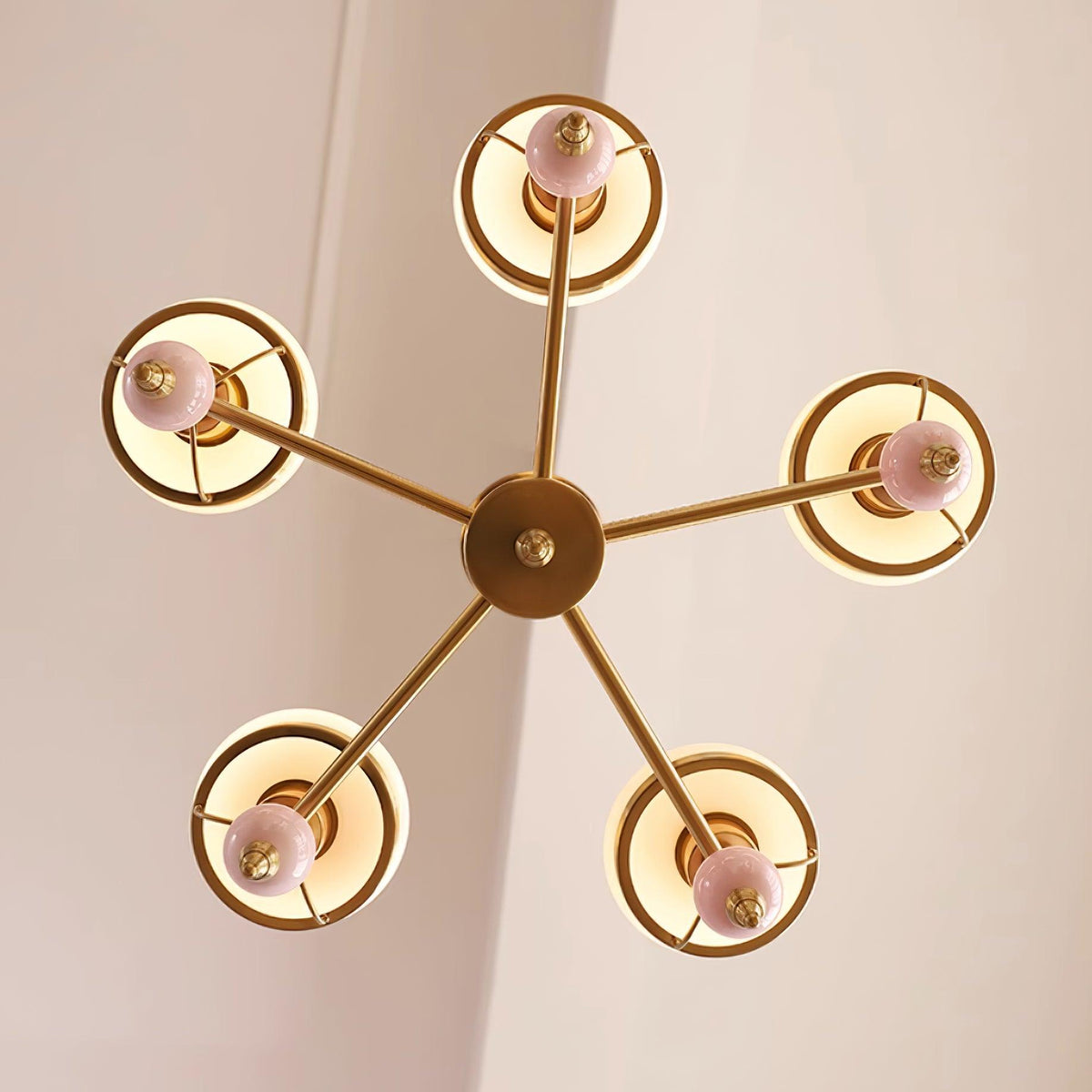 Lampadario in vetro e metallo per sala da pranzo o soggiorno vintage