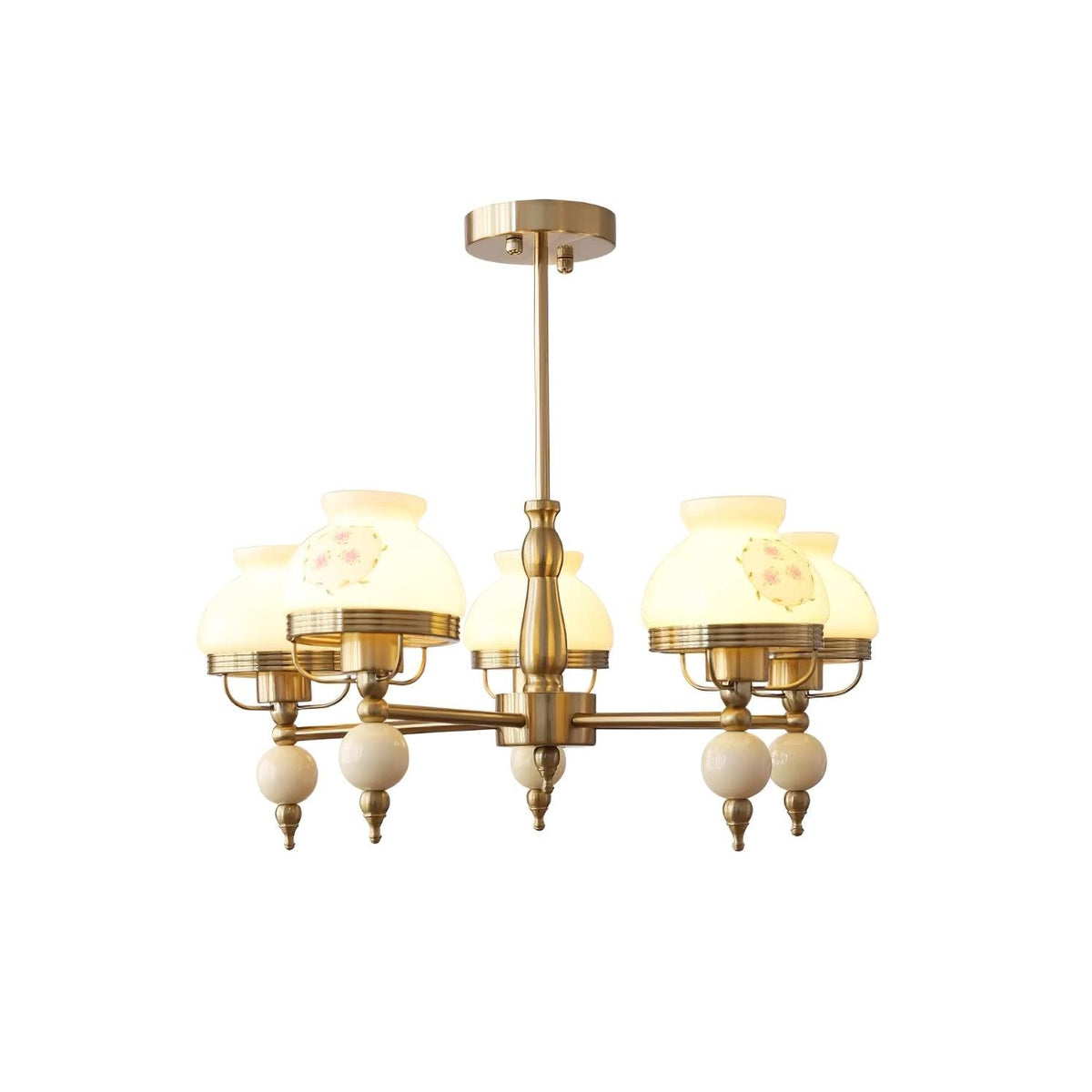 Lampadario in vetro e metallo per sala da pranzo o soggiorno vintage