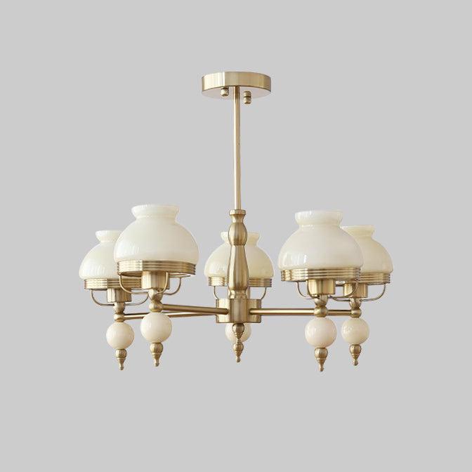 Lampadario in vetro e metallo per sala da pranzo o soggiorno vintage