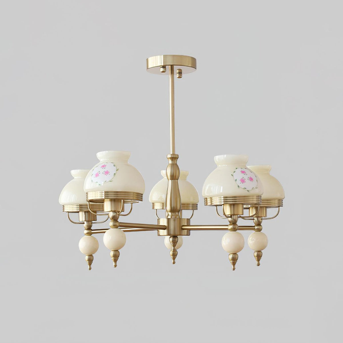 Lampadario in vetro e metallo per sala da pranzo o soggiorno vintage
