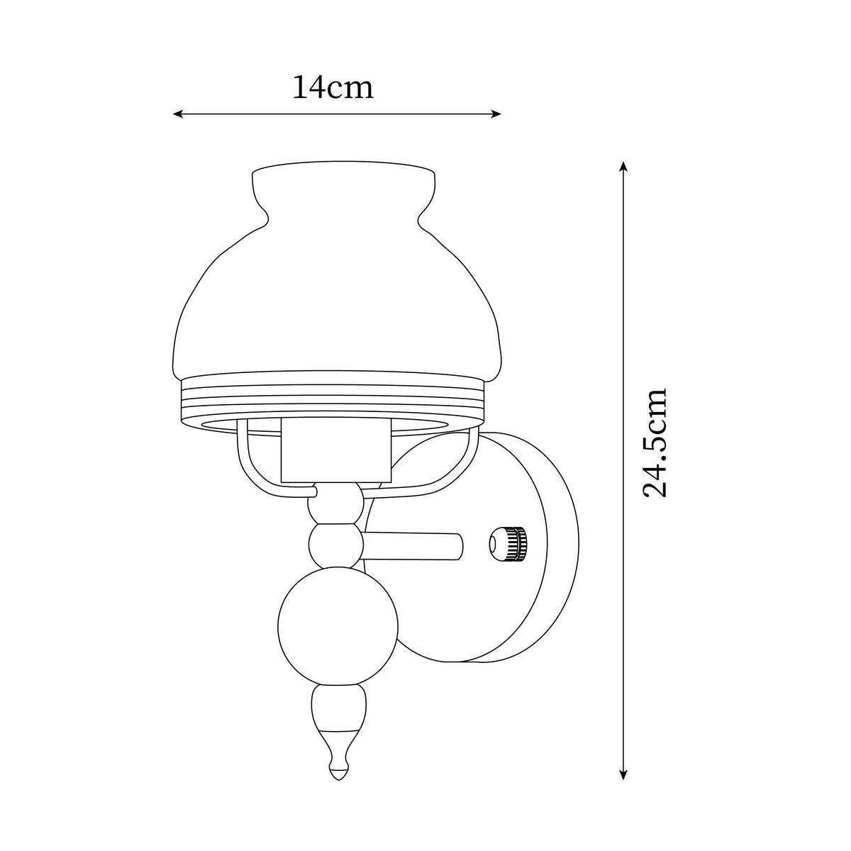 Evia lampada da parete in vetro per camera da letto o Corridoio Retro