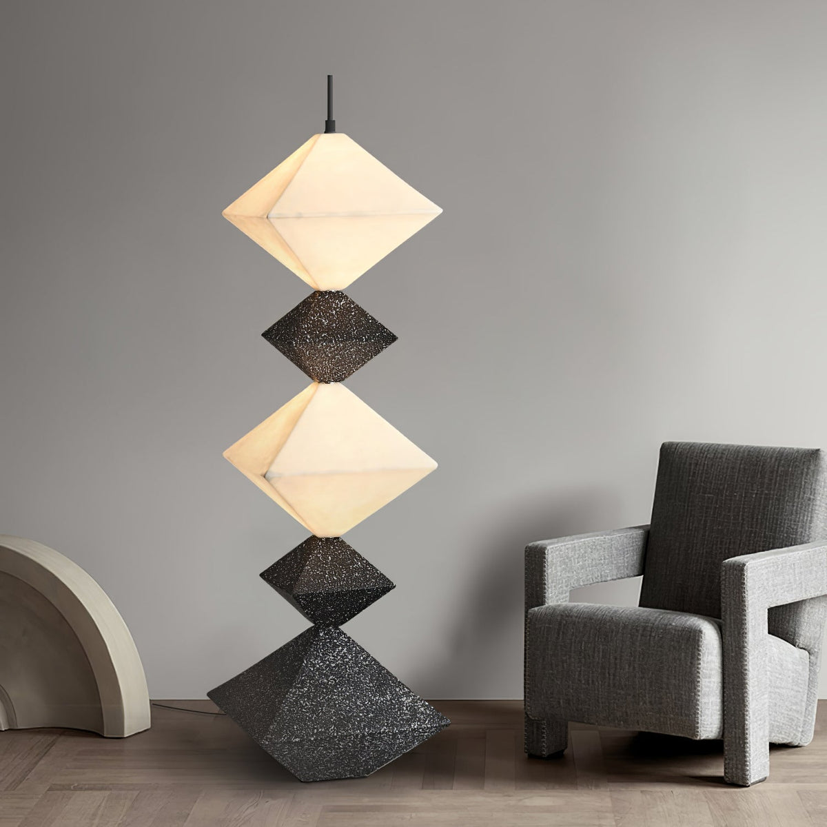 GeoGlow Rhombus Cube lampada da terra