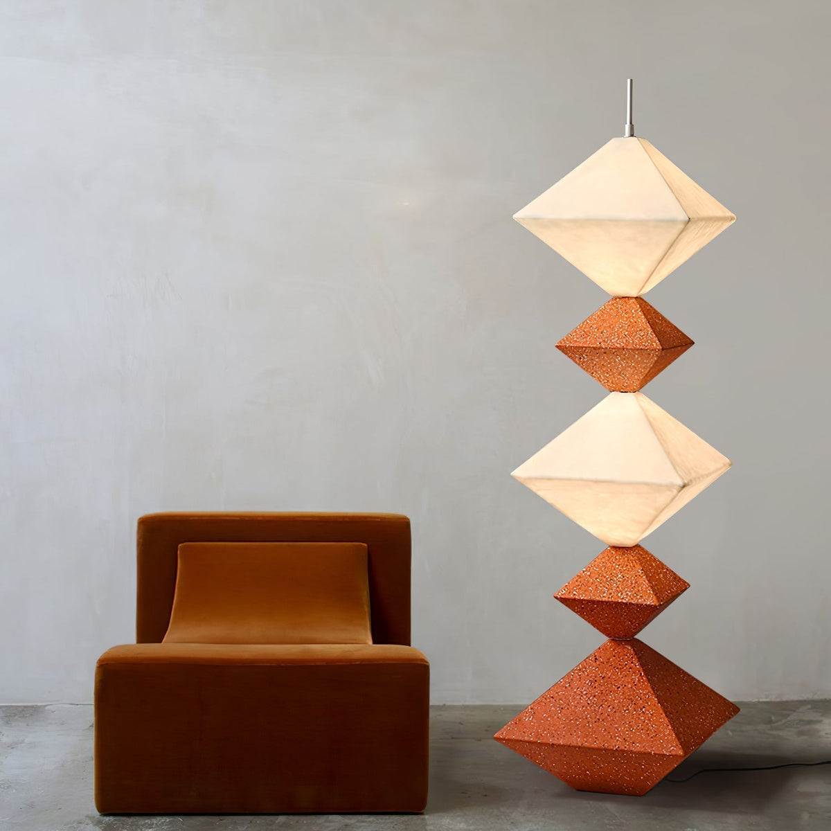 GeoGlow Rhombus Cube lampada da terra