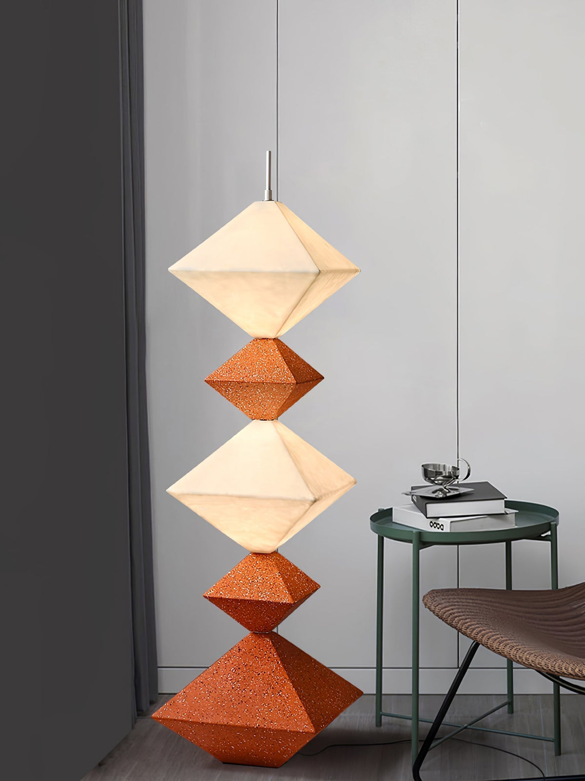 GeoGlow Rhombus Cube lampada da terra