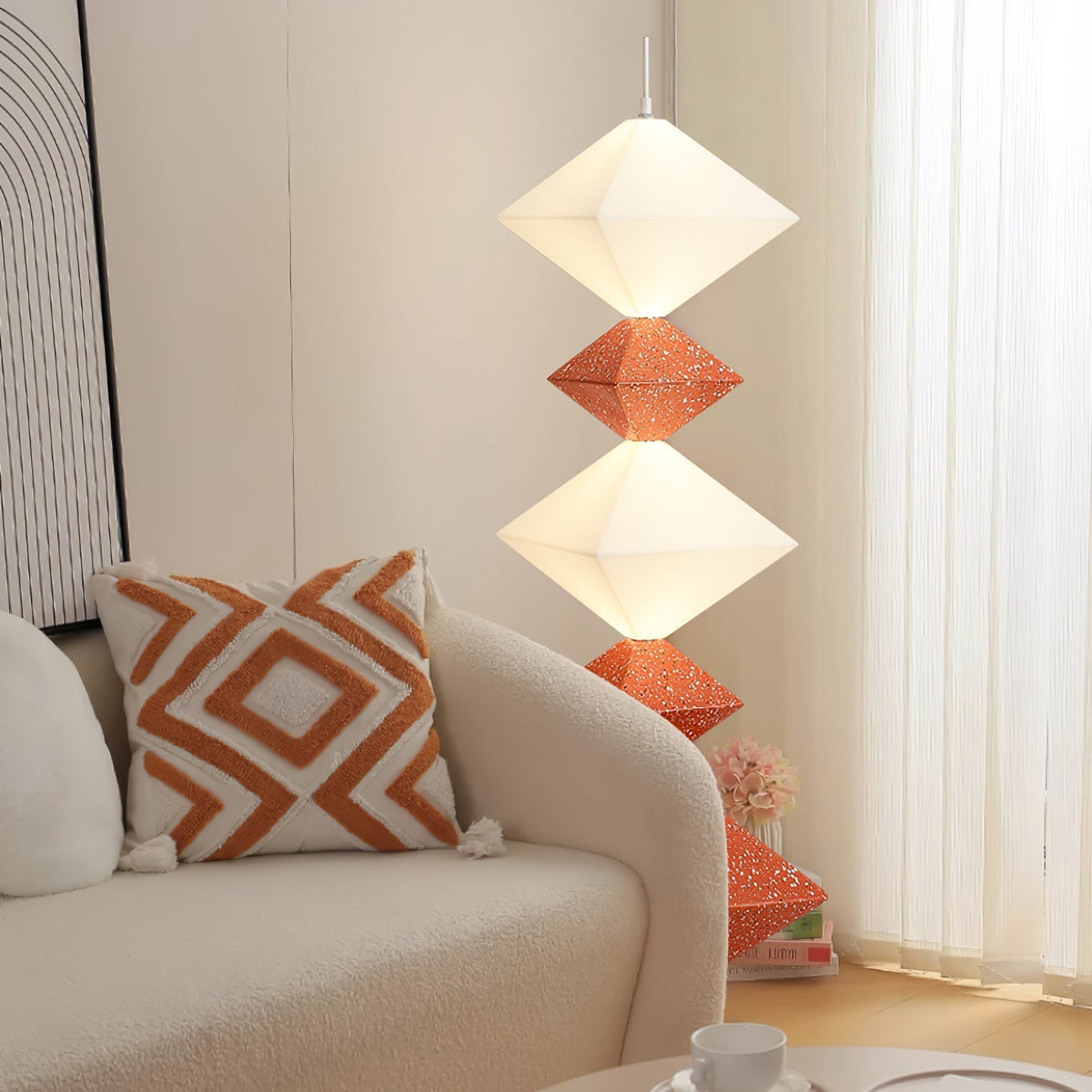 GeoGlow Rhombus Cube lampada da terra