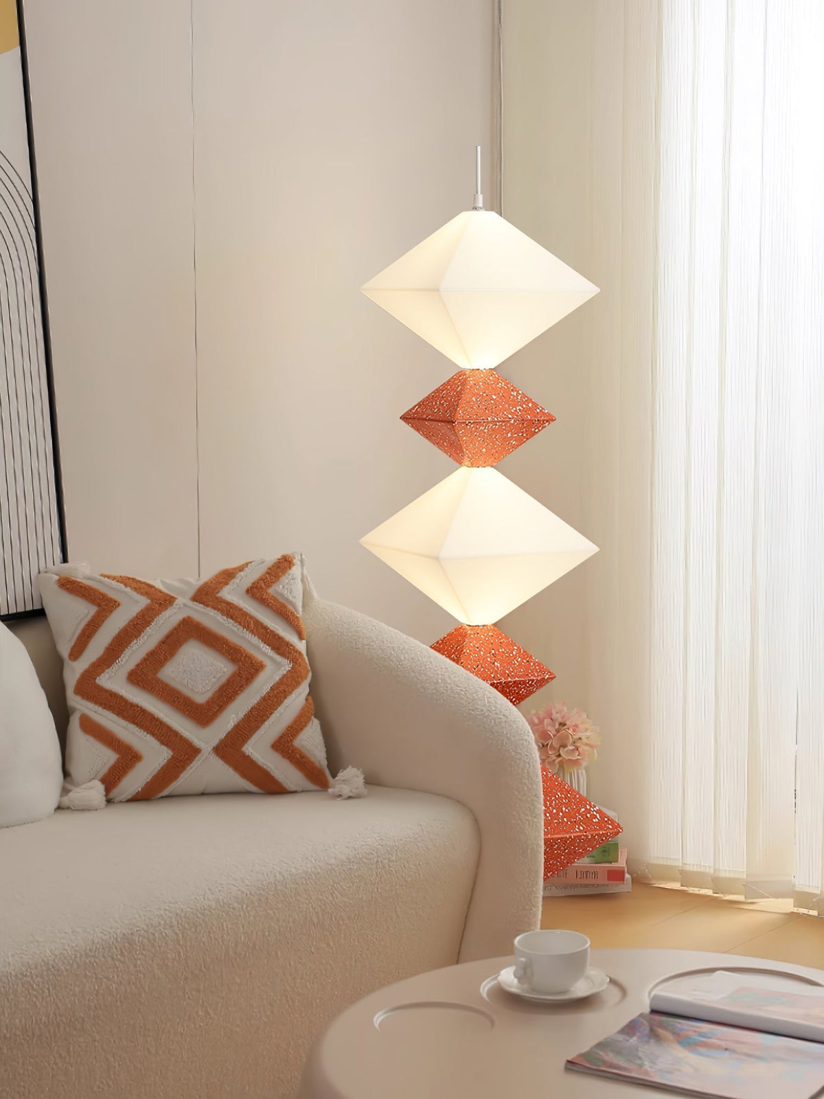 GeoGlow Rhombus Cube lampada da terra