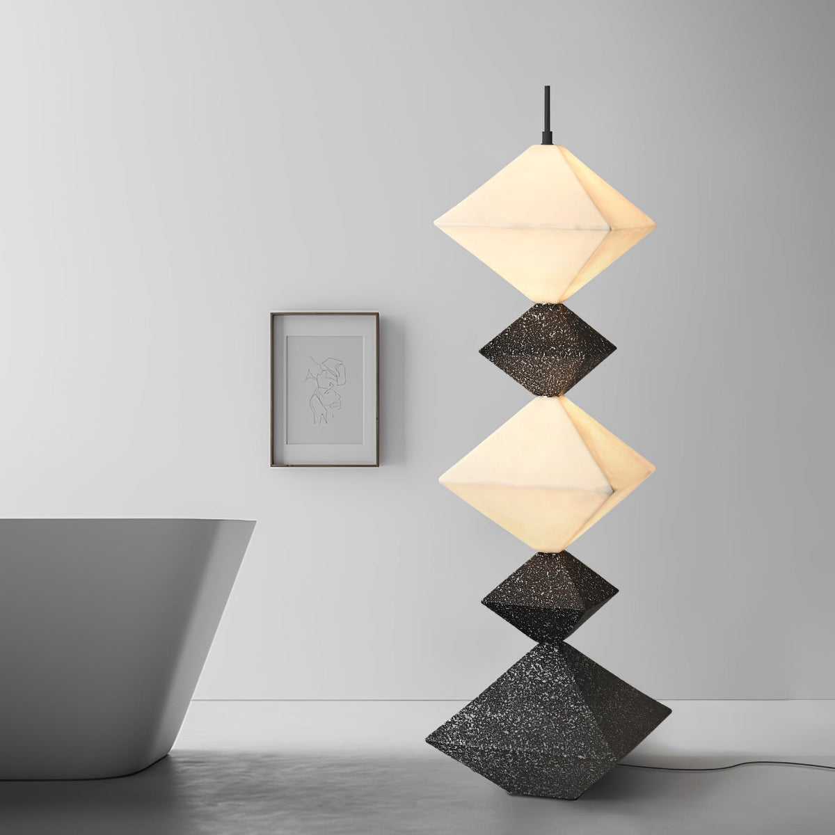 GeoGlow Rhombus Cube lampada da terra
