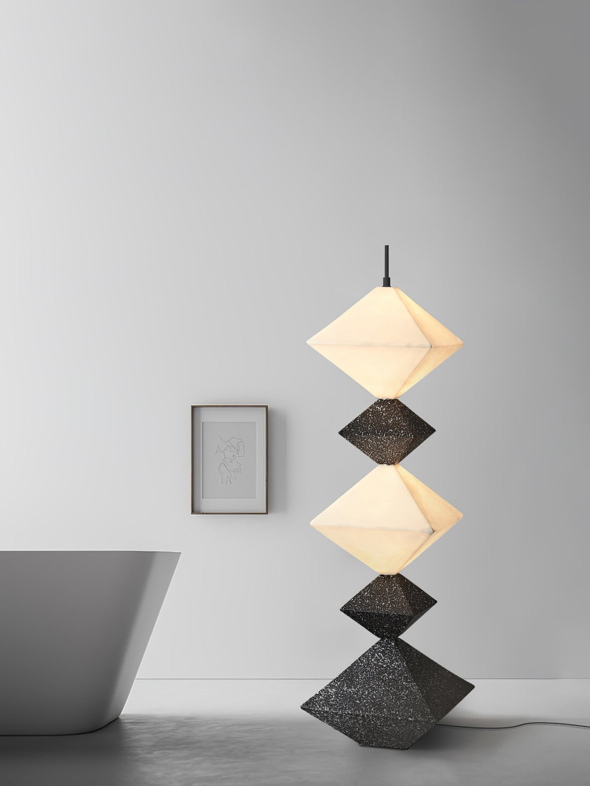 GeoGlow Rhombus Cube lampada da terra