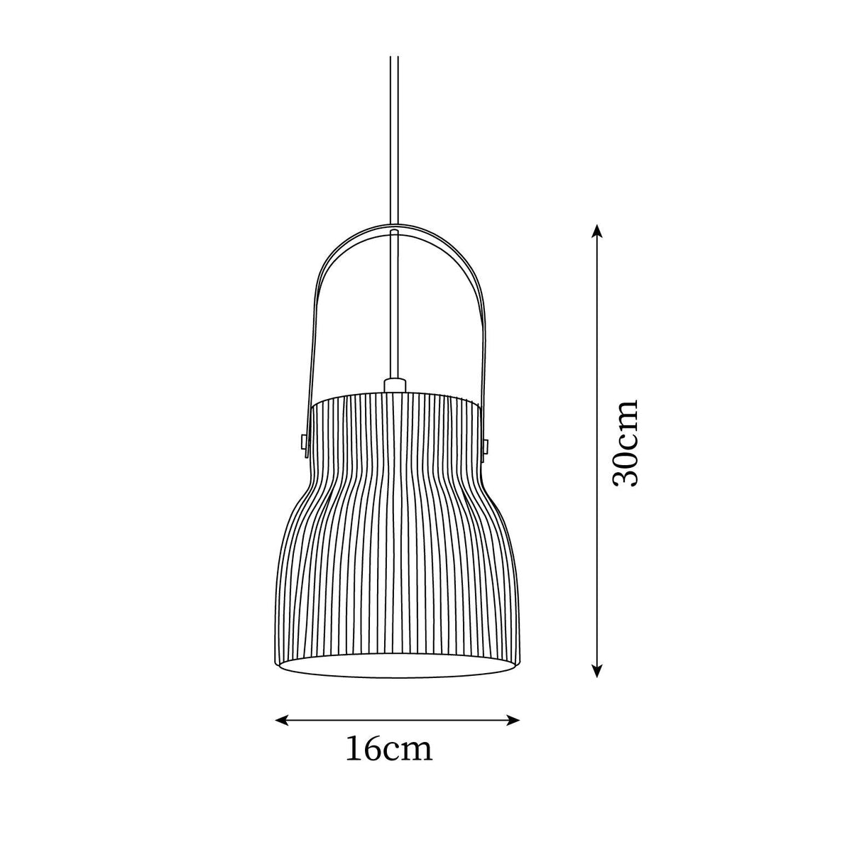 Lampada a sospensione Ribbed in ceramica bianca con manico in ottone