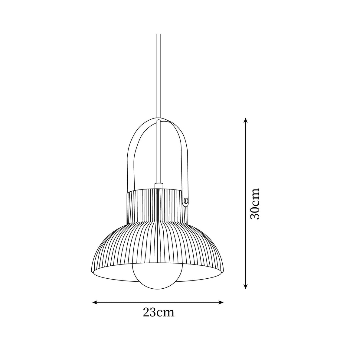 Lampada a sospensione Ribbed in ceramica bianca con manico in ottone