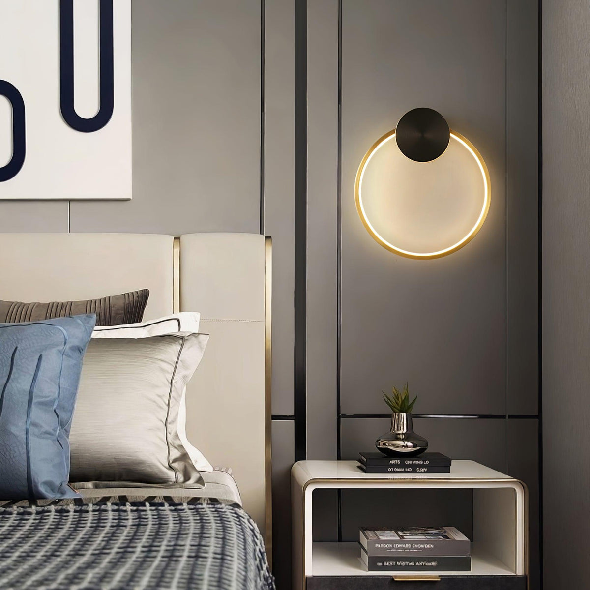 Oriaenne lampada da parete minimalista a Forma di Anello LED in ottone in metallo moderno