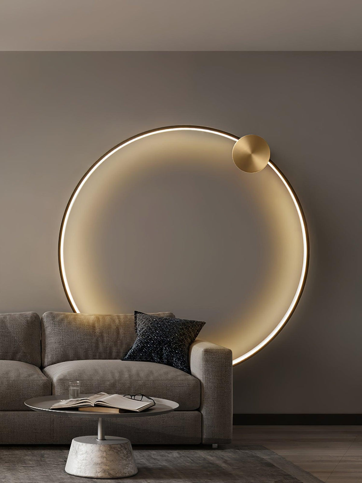 Oriaenne lampada da parete minimalista a Forma di Anello LED in ottone in metallo moderno