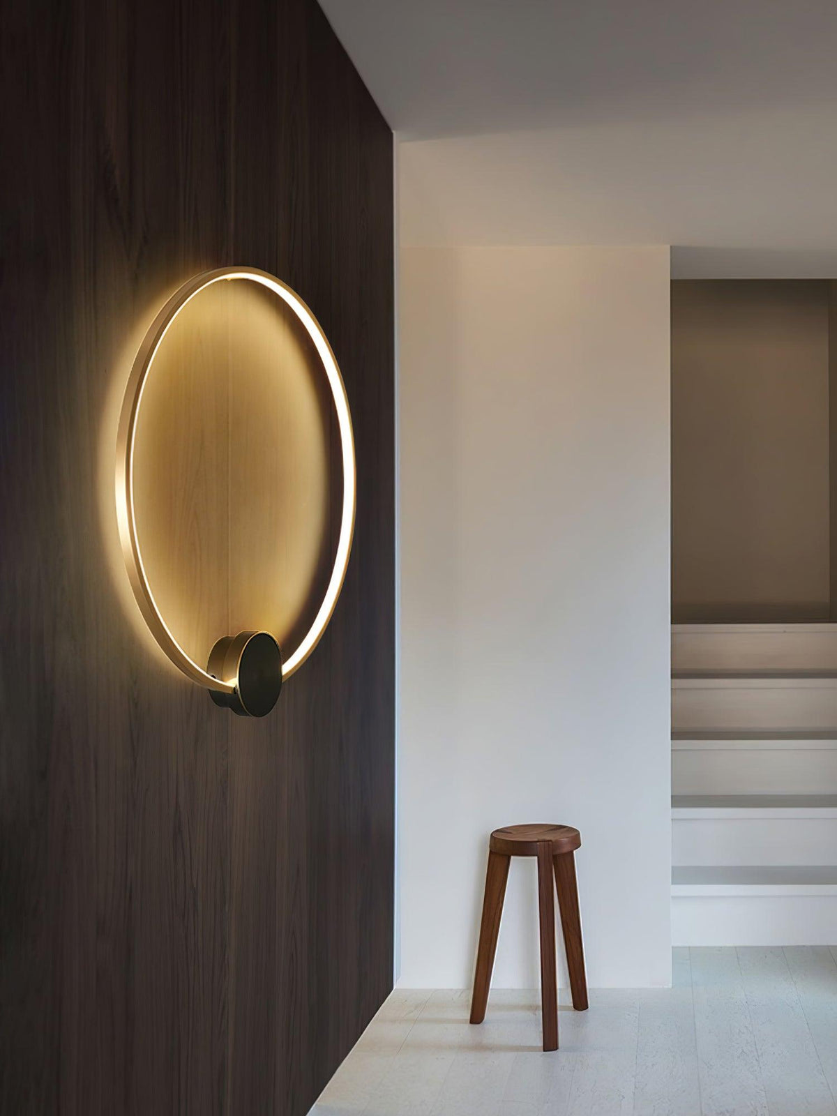 Oriaenne lampada da parete minimalista a Forma di Anello LED in ottone in metallo moderno