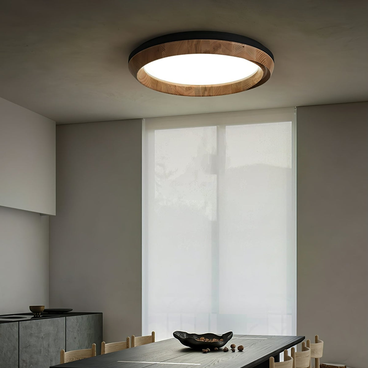 Aurdoreth lampada da soffitto moderna minimalista in legno effetto onde
