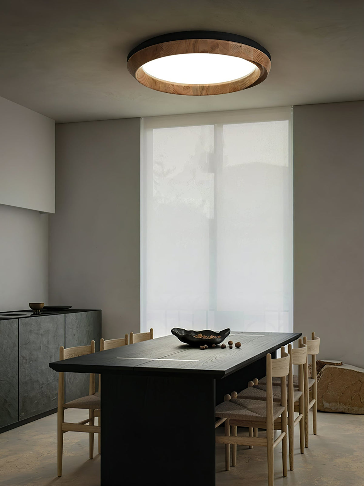 Aurdoreth lampada da soffitto moderna minimalista in legno effetto onde
