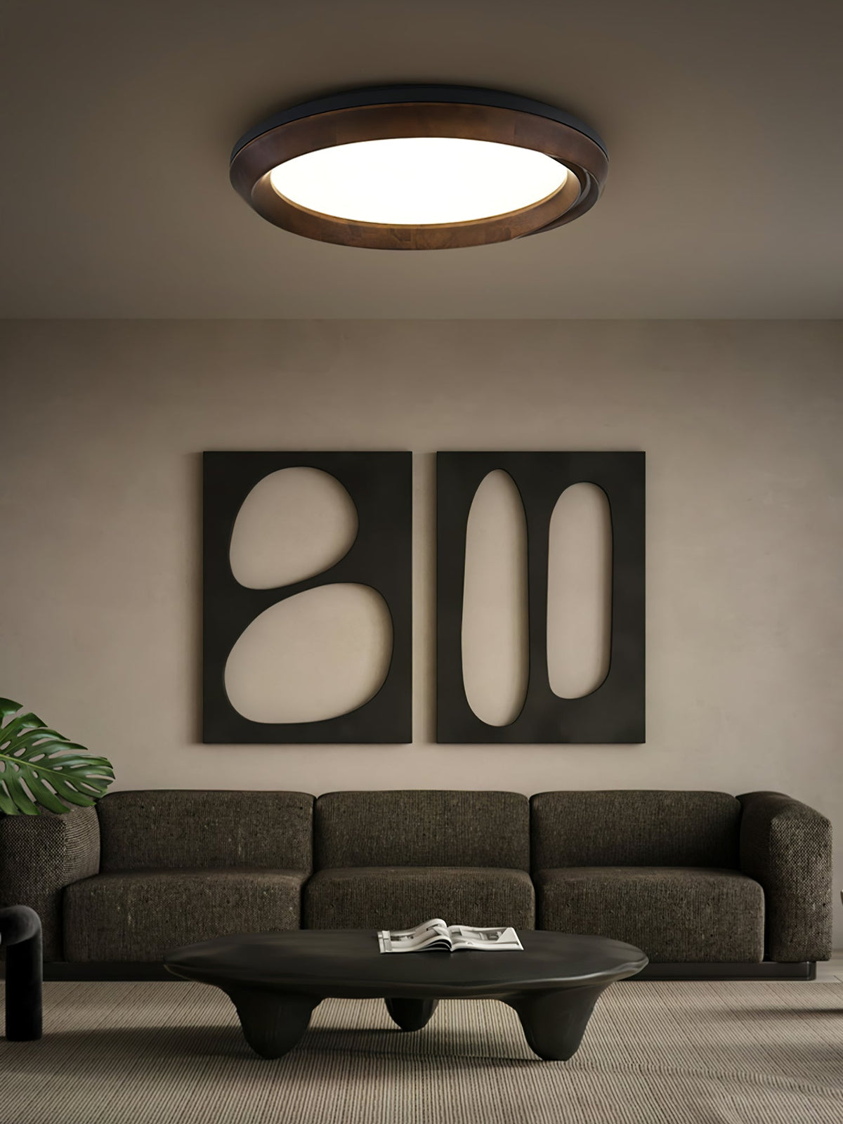 Aurdoreth lampada da soffitto moderna minimalista in legno effetto onde