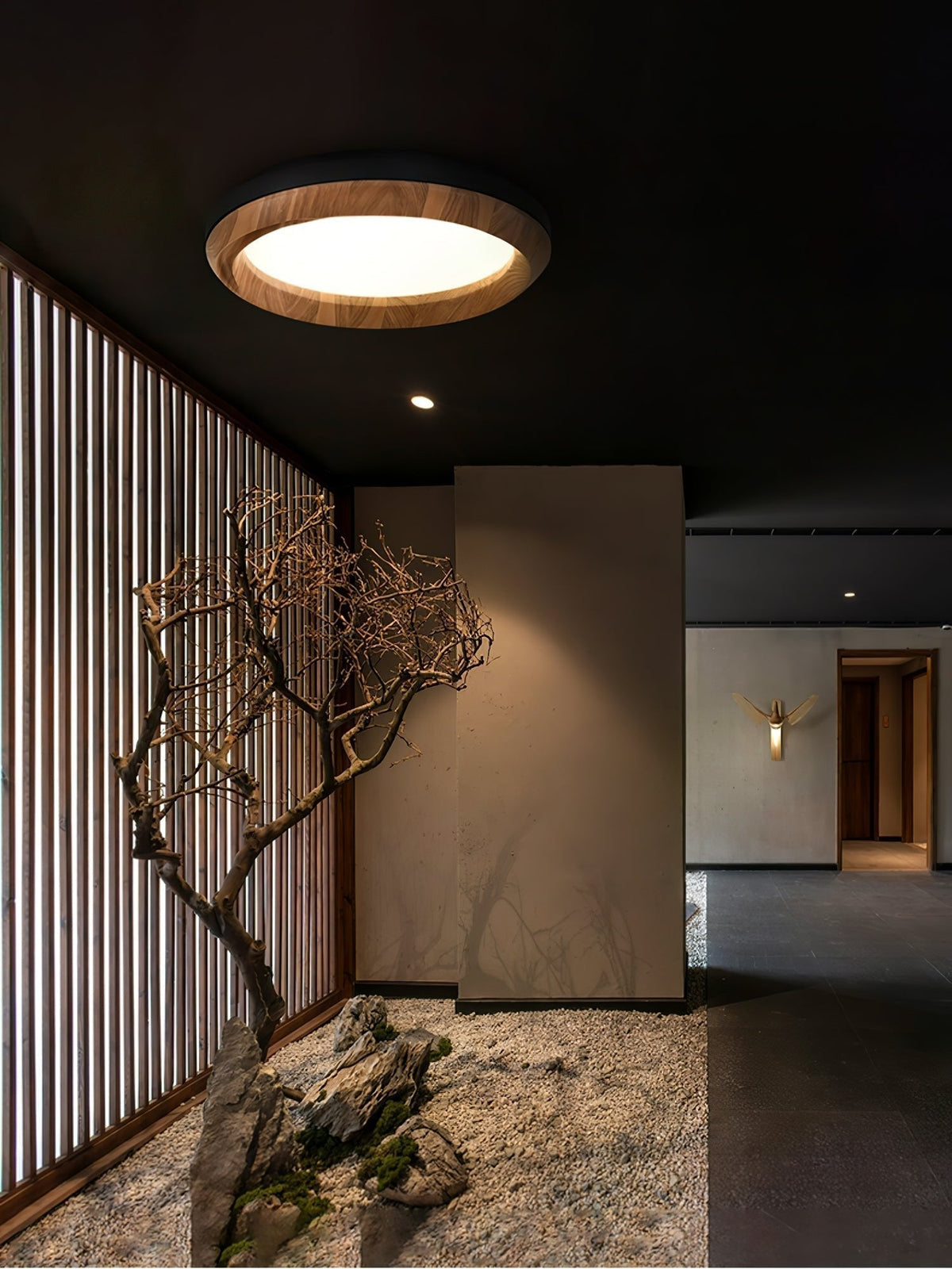 Aurdoreth lampada da soffitto moderna minimalista in legno effetto onde