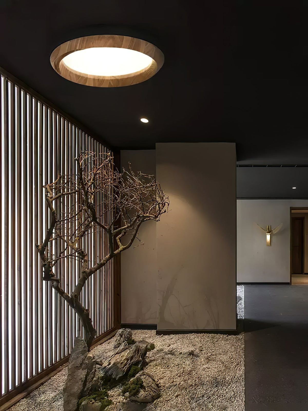 Aurdoreth lampada da soffitto moderna minimalista in legno effetto onde
