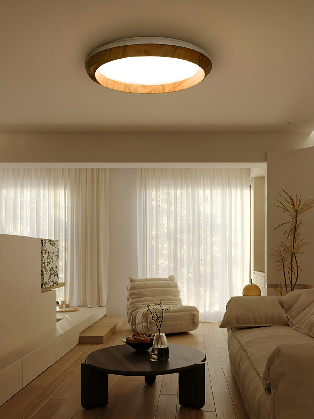 Aurdoreth lampada da soffitto moderna minimalista in legno effetto onde