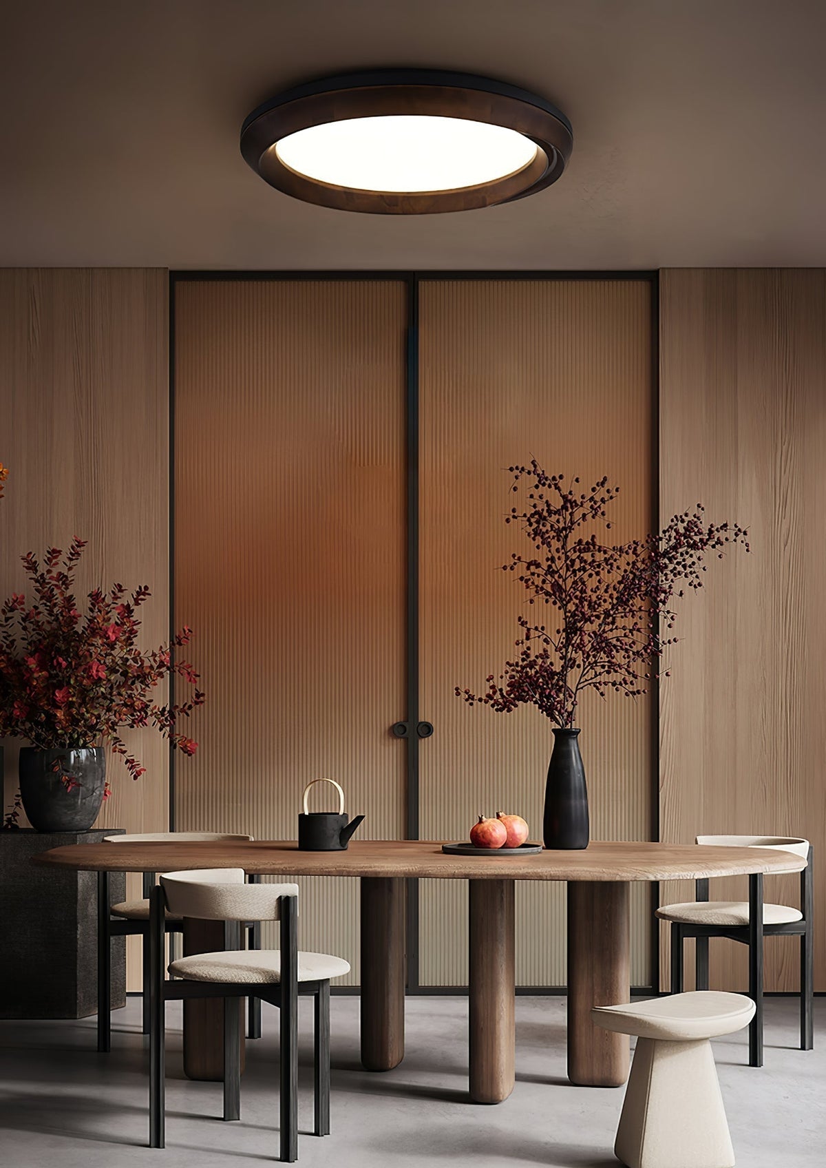 Aurdoreth lampada da soffitto moderna minimalista in legno effetto onde