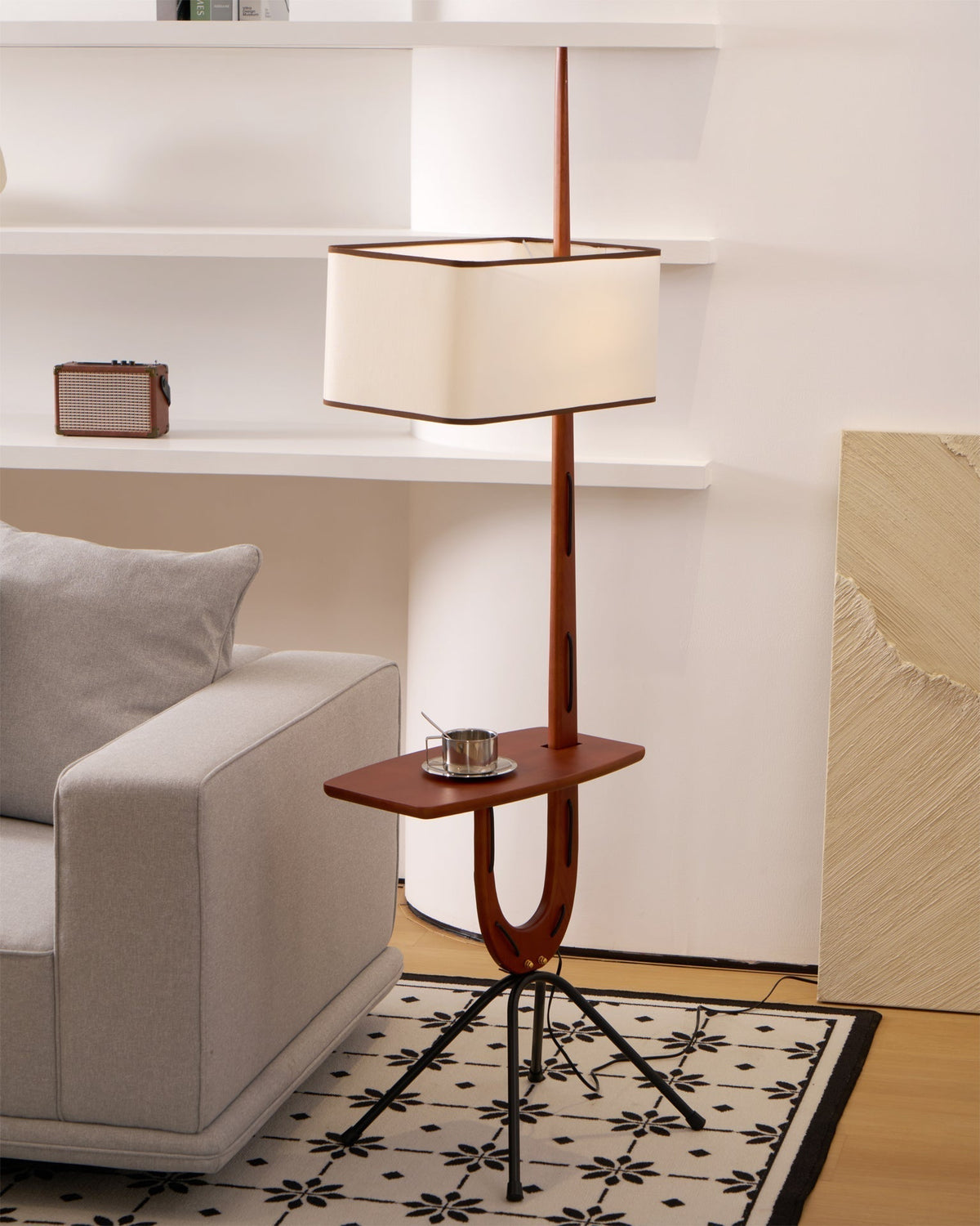 Vemara lampada da terra in legno Stile di metà secolo