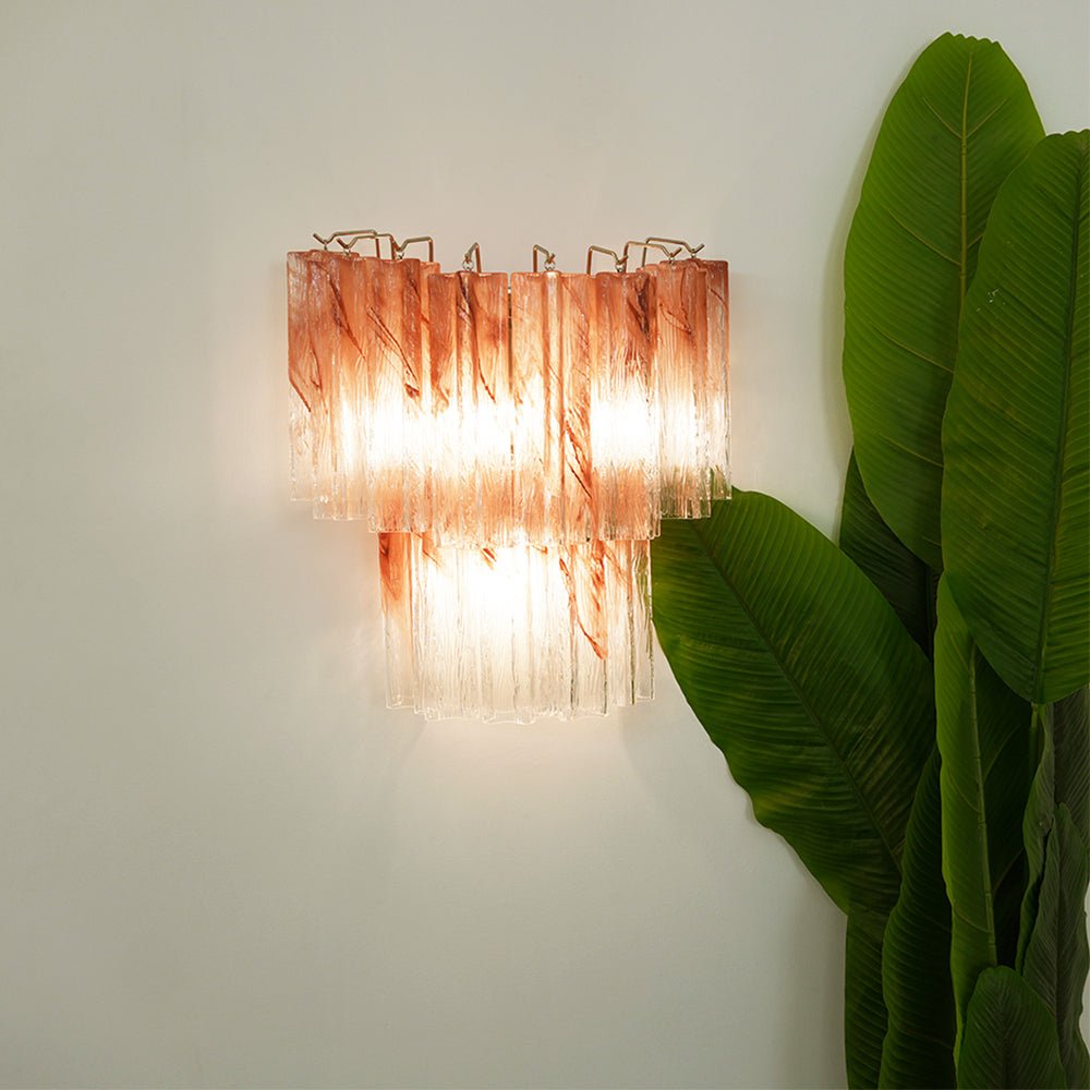 Lioreeria lampada da parete in vetro Rosa a Lame Effetto Acquerello romantico