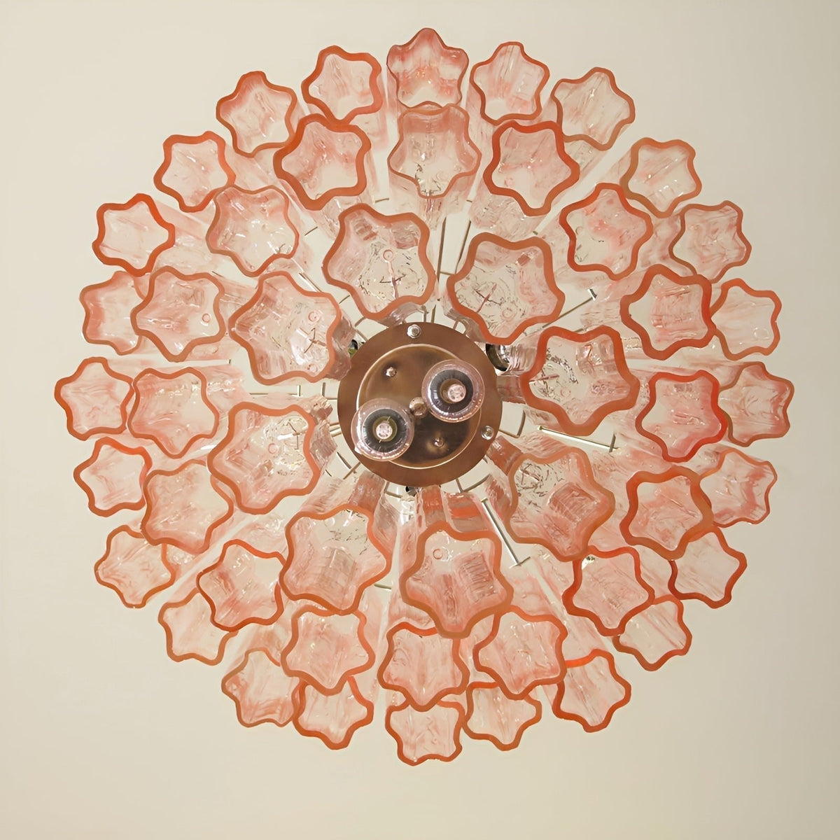 Veloraria lampadario Tubi in vetro Rosa Strati moderni