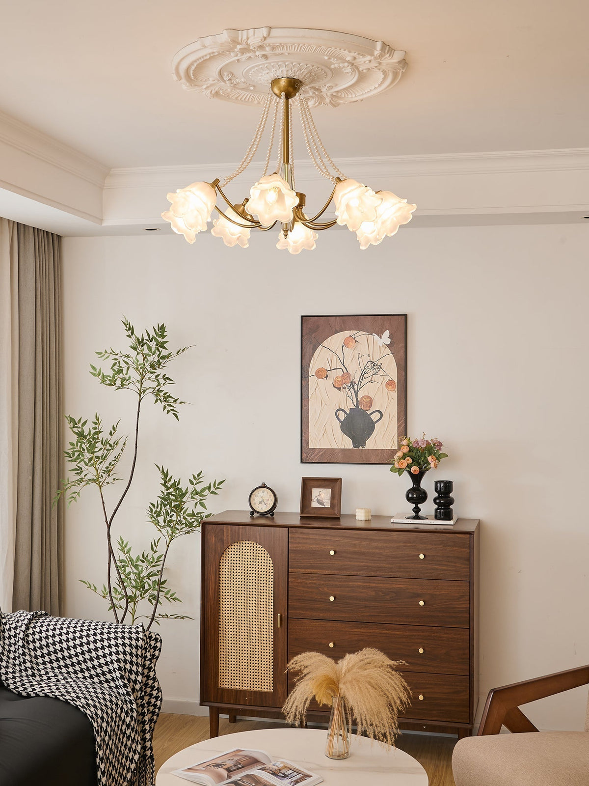 Allirila lampadario Eleganza vintage Bloom Perle vetro