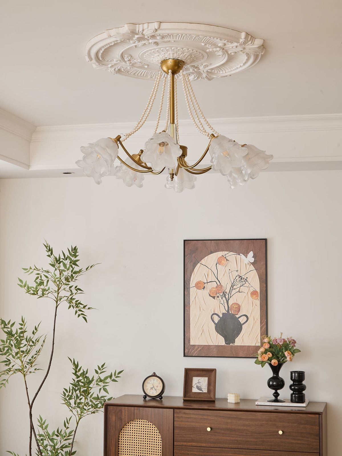 Allirila lampadario Eleganza vintage Bloom Perle vetro