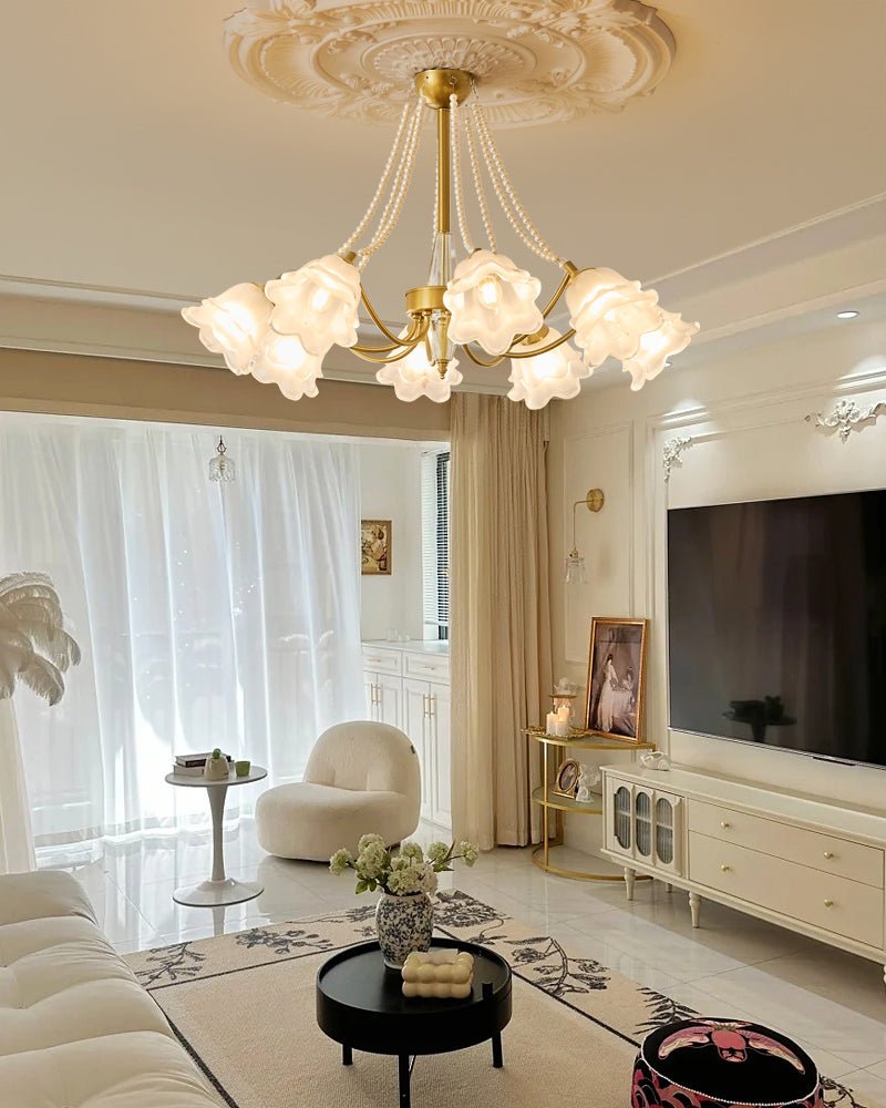Allirila lampadario Eleganza vintage Bloom Perle vetro