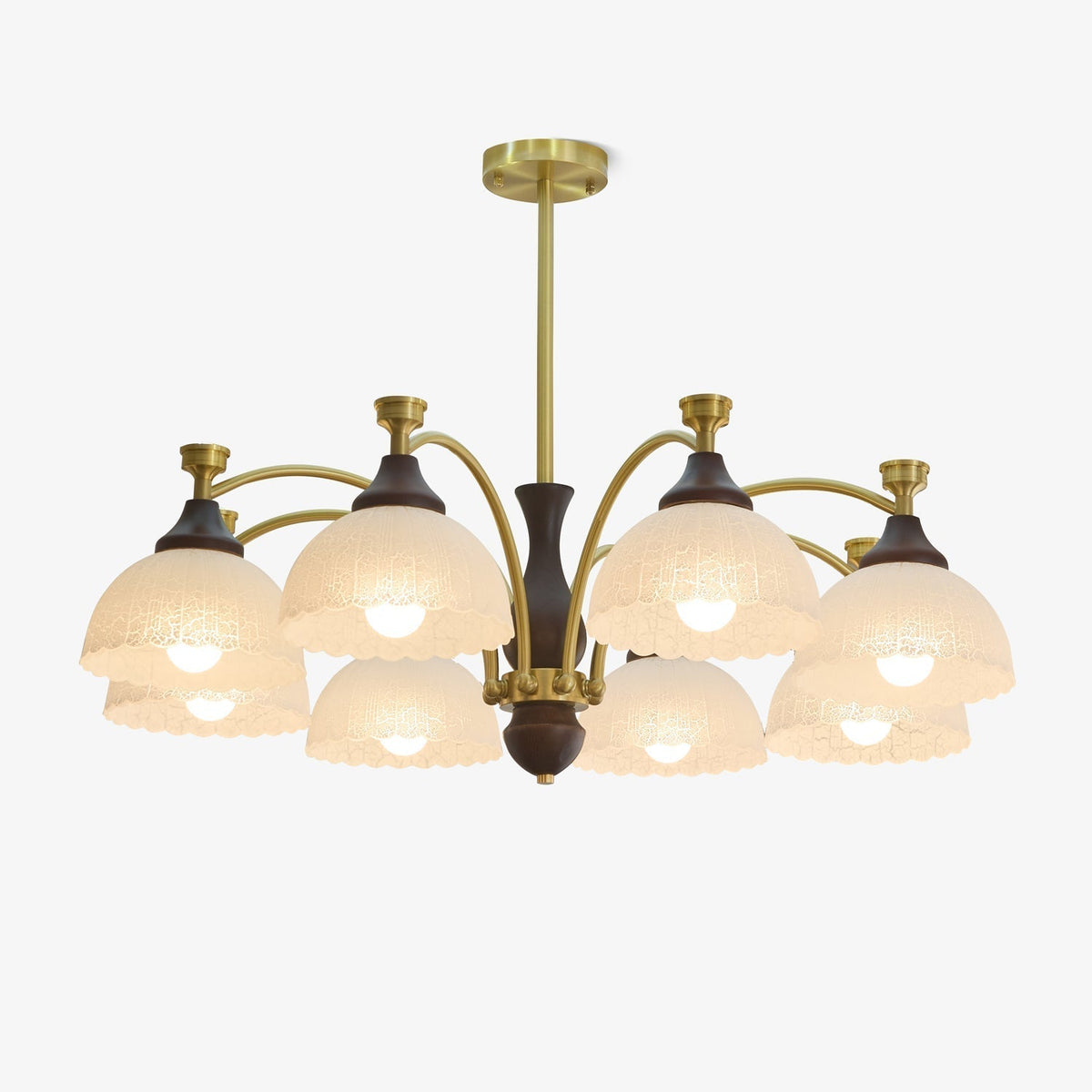 Avvynila lampadario Eleganza vintage in ottone e legno