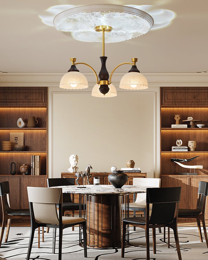 Avvynila lampadario Eleganza vintage in ottone e legno