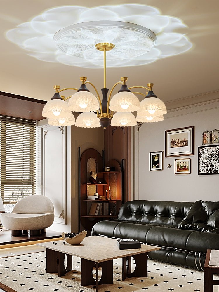 Avvynila lampadario Eleganza vintage in ottone e legno