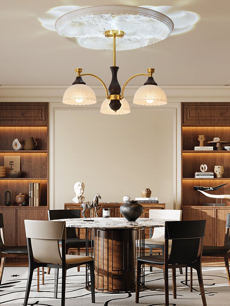 Avvynila lampadario Eleganza vintage in ottone e legno