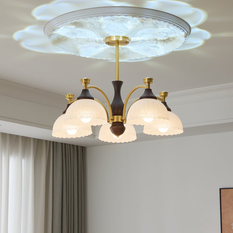 Avvynila lampadario Eleganza vintage in ottone e legno