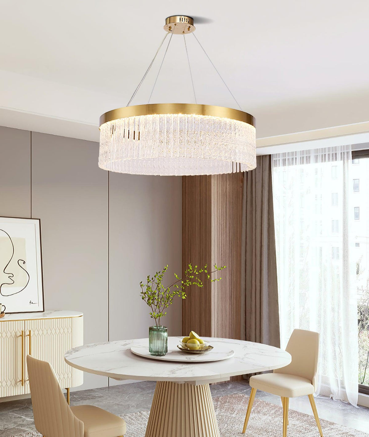 Seluira lampadario Round Halo Crystal